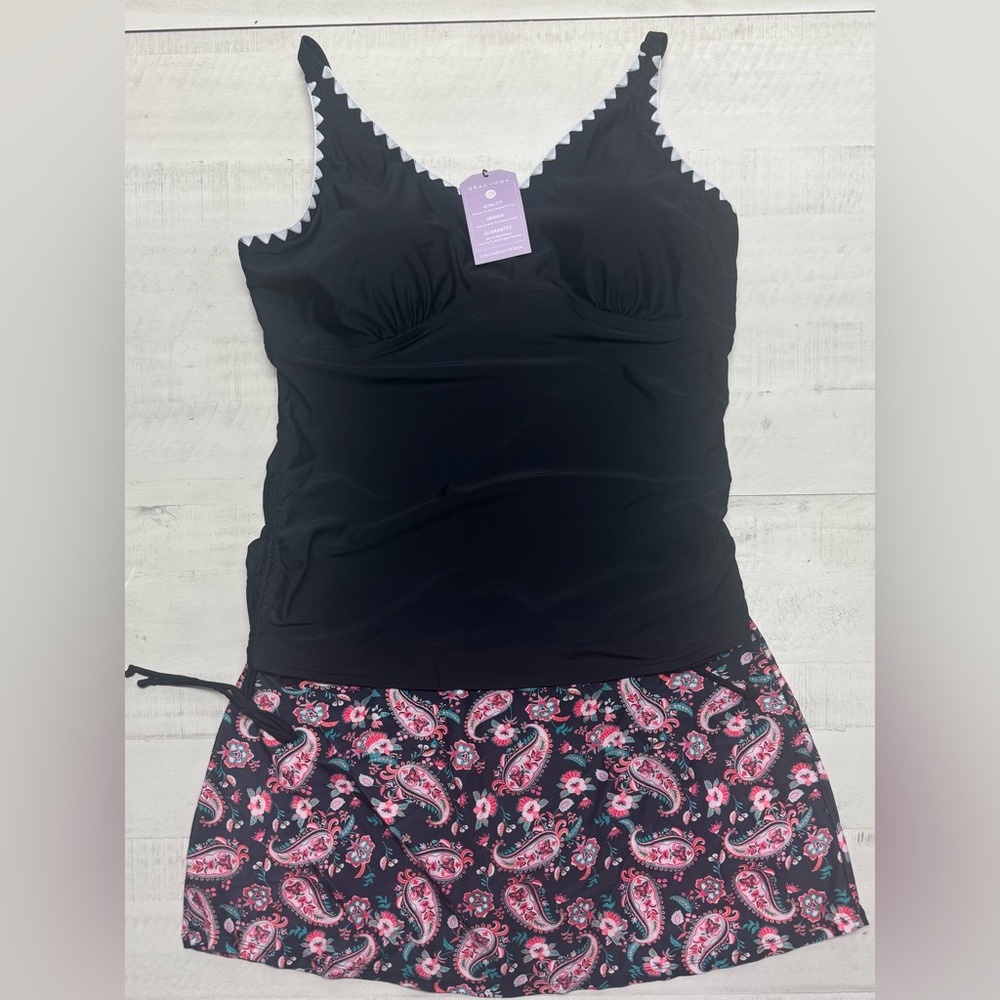 Gracyoga Tankini top with skirt Tummy Control Bathing Suits Swimwear Swim Suit